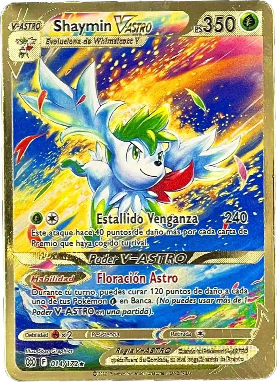 Pokemon Metal Cards in Spanish Pikachu Arceus Charizard DIY Trading Flash Card Anime Cartoon Gift