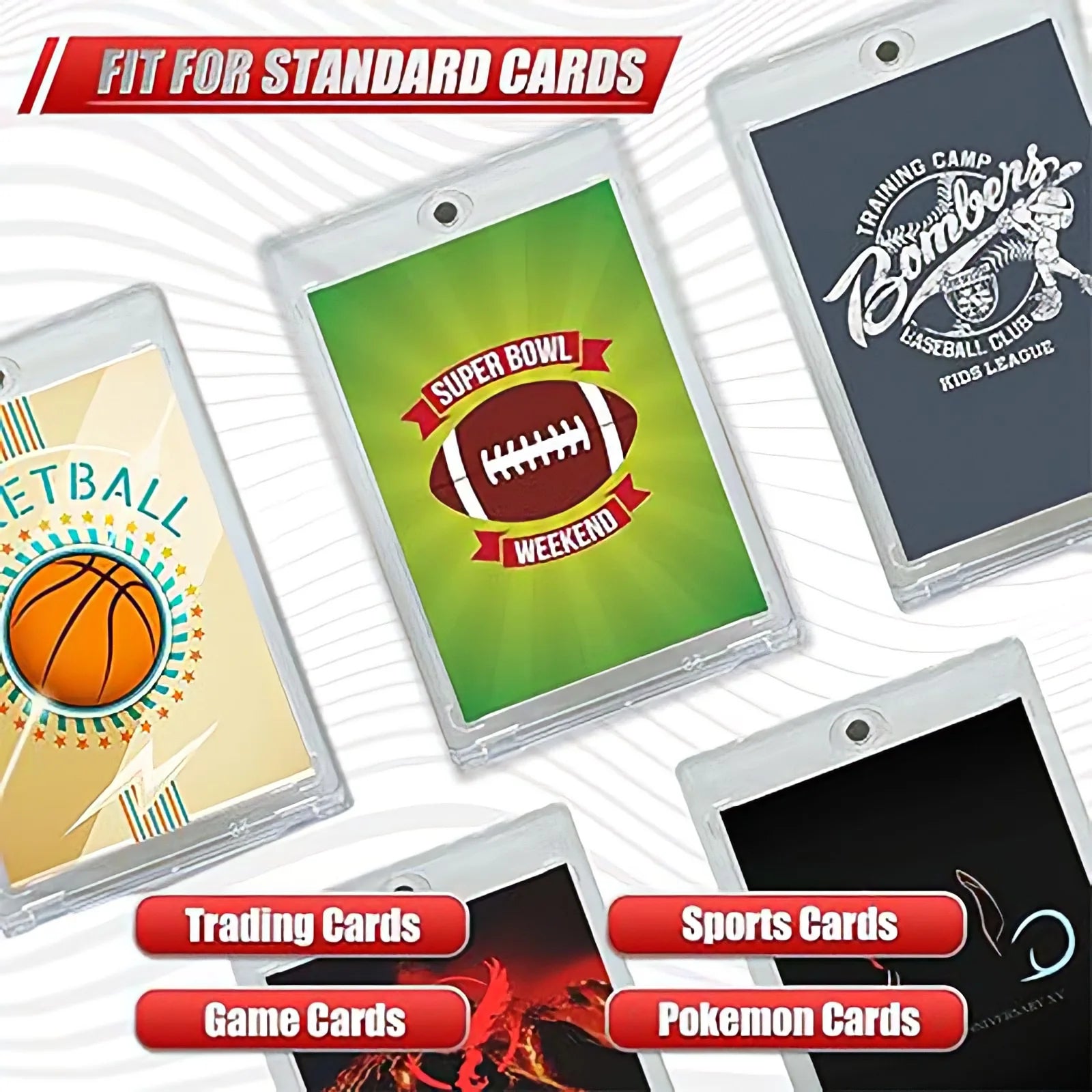 35PT Magnetic Card Holder Set Display Case Fit for YuGiOh Pokmon Game Sports Trading Cards Sleeves Hard Acrylic Protector Toy