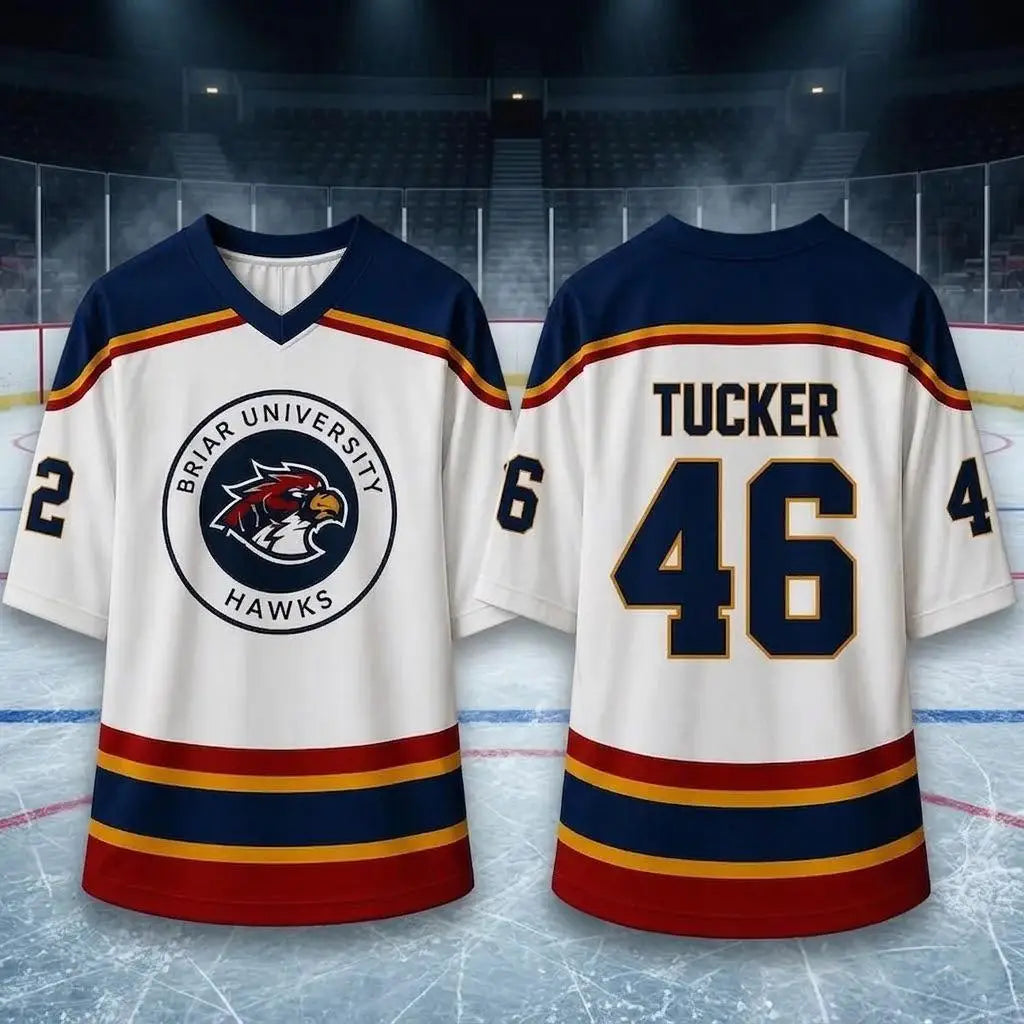 Off Campus Briar University Hawks Hockey Jersey Graham 44 Tucker 46 T-shirt  Summer Sports Men's Woman's T-Shirt Kid's Clothing