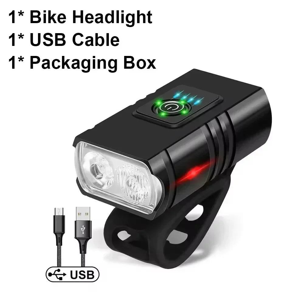 9LED Cycling Torch Type C Rechargeable Bike Flashlights Ultralight Handlebar Lights Outdoor Whaterproof Lantern for Bicycle