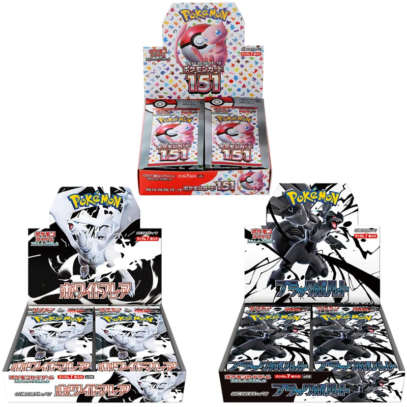 140pcs/Box Pokemon Card Scarlet Violet 151 Japan SV2a Sv11W Zekrom Version TCG Classics Expansion Booster Box Trade Card Gifts