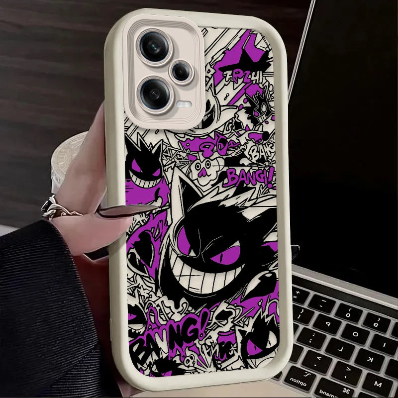 Cartoon Gengar P-Pokemon Case for Xiaomi Redmi Note 13 14 14S 12 11 Pro Plus 5G 12S 11S 10S 10 9 Redmi 14C 13C 12C 12 4G Cover