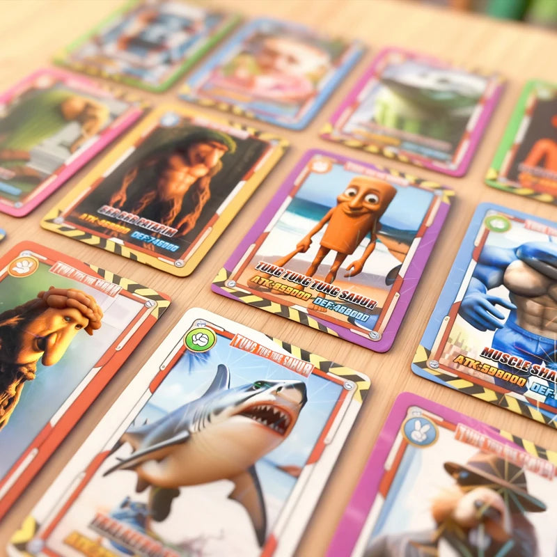 Italian Brainrot Collection Cards Trading Cards Game Card Battle Carte Toystung Sahur Tralalero Tralala For fans Children Gift