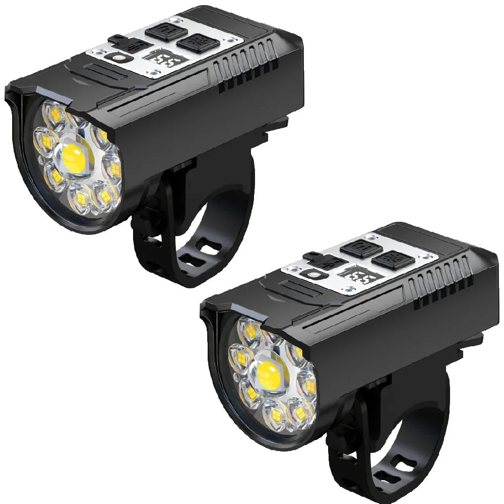 9LED Cycling Torch Type C Rechargeable Bike Flashlights Ultralight Handlebar Lights Outdoor Whaterproof Lantern for Bicycle