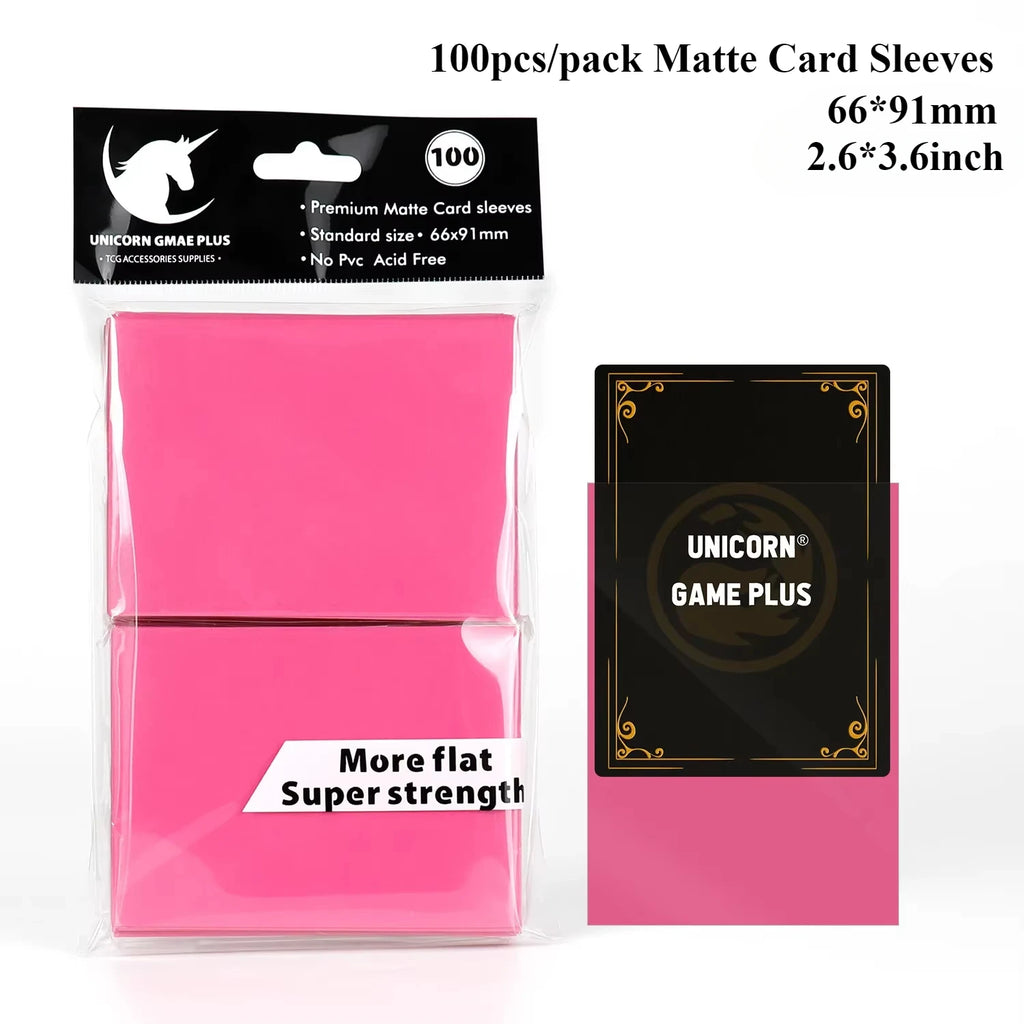100PCS 66x91mm Matte Standard Size Card Sleeves TCG Trading Cards Protector For Tarot Shield Board Games Magical Cover PKM