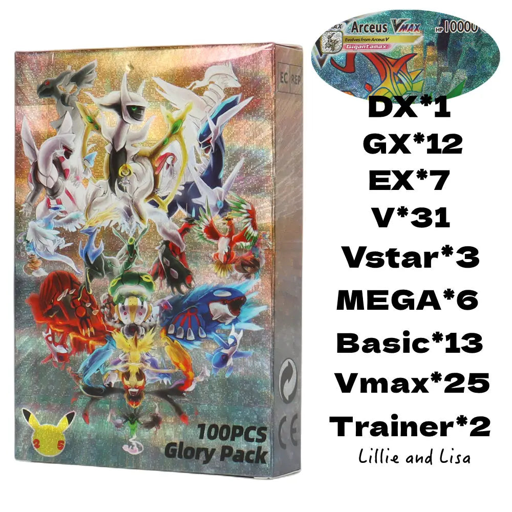 60/100Pcs English Pokemon Card 1996 Year Shining Charizard Pikachu Mewtwo trade Card Kids Pokemon Toy