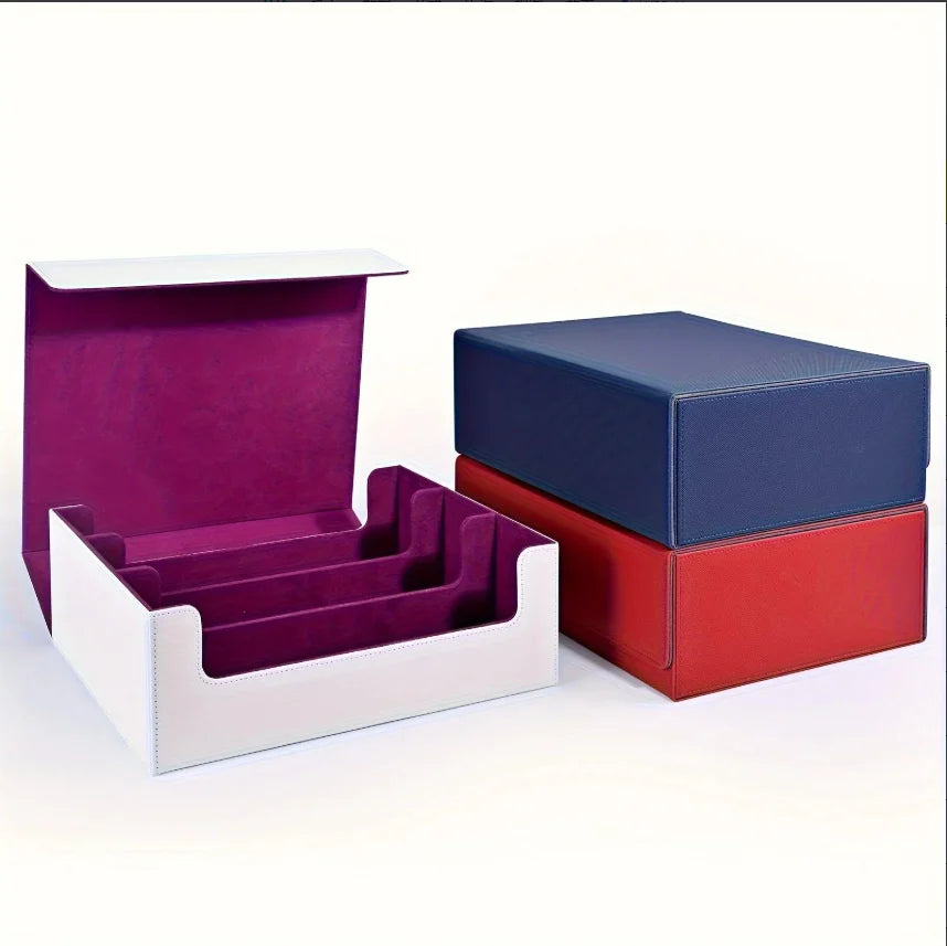 Trading Card Storage Box, Can Hold 1800+ Single Decks Magnetic Closure PU Leather Card Box Fits For TCG  Cards