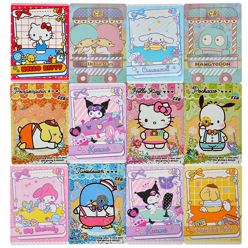 KABAO Original Anime Sanrio Family Kuromi Hello Kitty My Melody Shining Collectible Card Game Trading Card Toys