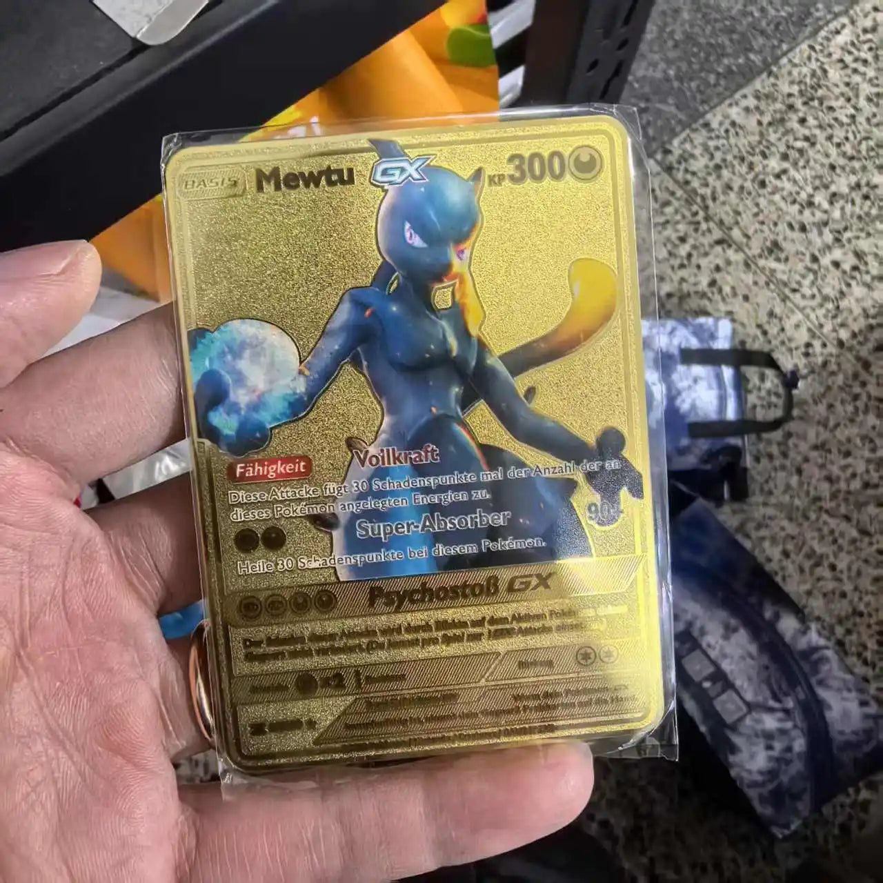 Pokemon Metal Cards in Deutsch Terastal Pikachu Arceus Charizard DIY Trading Flash Card Anime Cartoon Gift