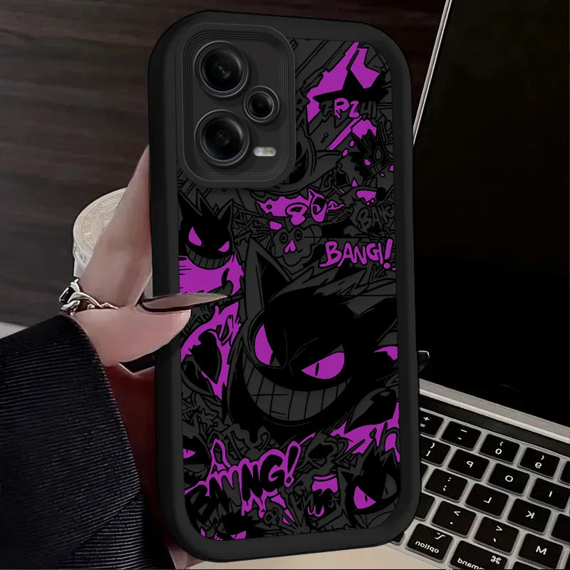 Cartoon Gengar P-Pokemon Case for Xiaomi Redmi Note 13 14 14S 12 11 Pro Plus 5G 12S 11S 10S 10 9 Redmi 14C 13C 12C 12 4G Cover
