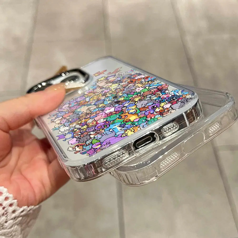 Cute Cartoon P-Pokemon Collection Phone Case For iPhone 17 16 15 14 13 12 11 Pro Max XR XS MAX 78PLUS MINI Y2K Transparent Cover