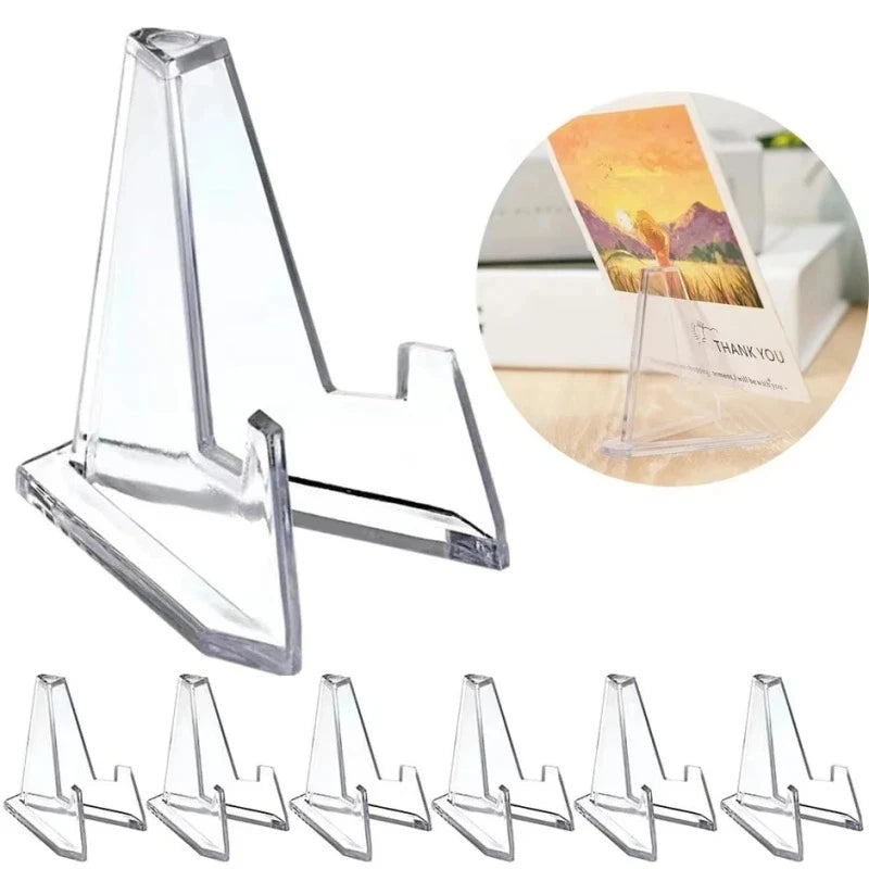 Triangular Card Display Stand 30 Pack – Mini Acrylic Idol Photo Picture Holder, Rack for Coin & Sports Trading Cards