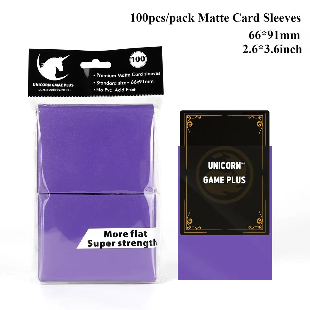100PCS 66x91mm Matte Standard Size Card Sleeves TCG Trading Cards Protector For Tarot Shield Board Games Magical Cover PKM