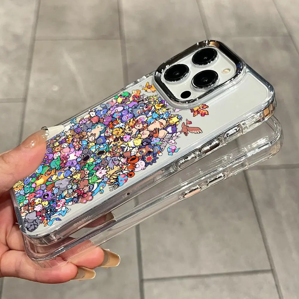 Cute Cartoon P-Pokemon Collection Phone Case For iPhone 17 16 15 14 13 12 11 Pro Max XR XS MAX 78PLUS MINI Y2K Transparent Cover