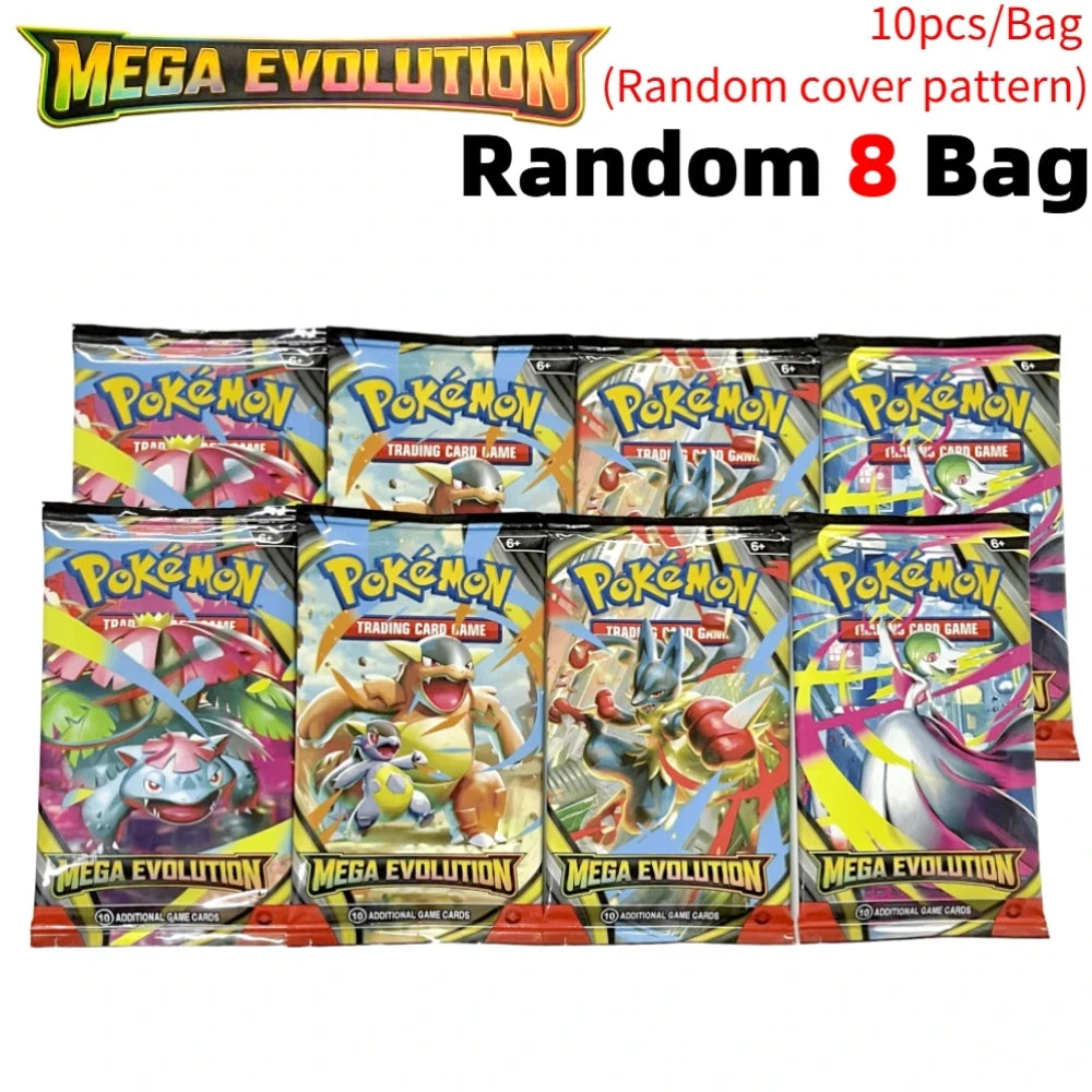 Pokémon  Cards 9+1 Per Pack TCG Mega Evolution Phantasmal Flames Booster Box Trading Card Game Collection Set English Pokemon